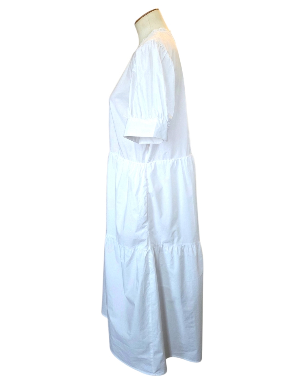 Who What Wear x Target White Tiered Dress Cotton Puff Sleeve Sundress Size L - Picture 6 of 12